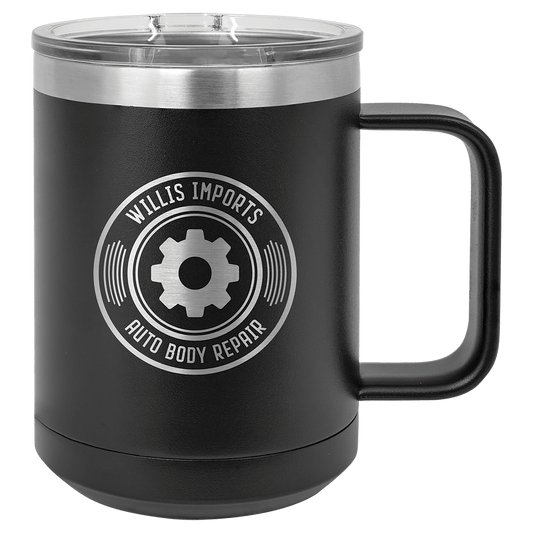 Polar Camel 15 oz. Black Vacuum Insulated Mug with Slider Lid