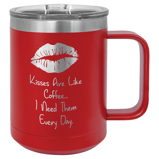 Polar Camel 15 oz. Red Vacuum Insulated Mug with Slider Lid