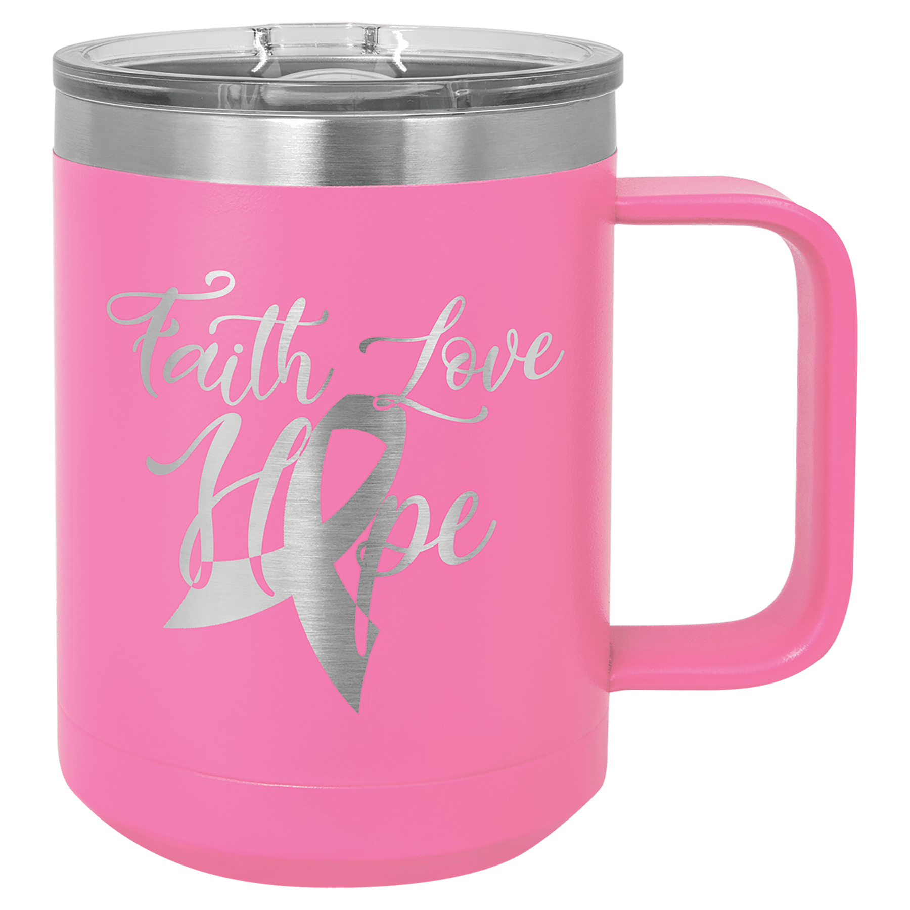 Polar Camel 15 oz. Pink Vacuum Insulated Mug with Slider Lid