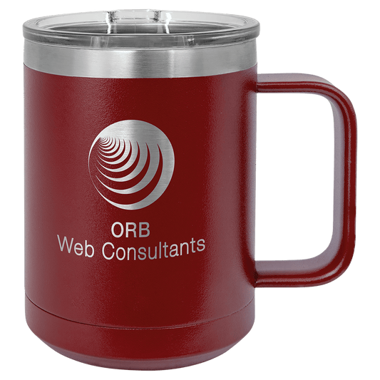 Polar Camel 15 oz. Maroon Vacuum Insulated Mug with Slider Lid