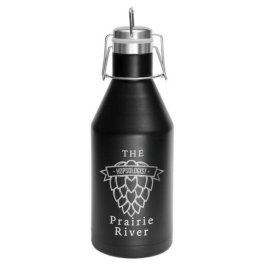 Polar Camel 64 oz. Black Vacuum Insulated Growler with Swing-Top Lid