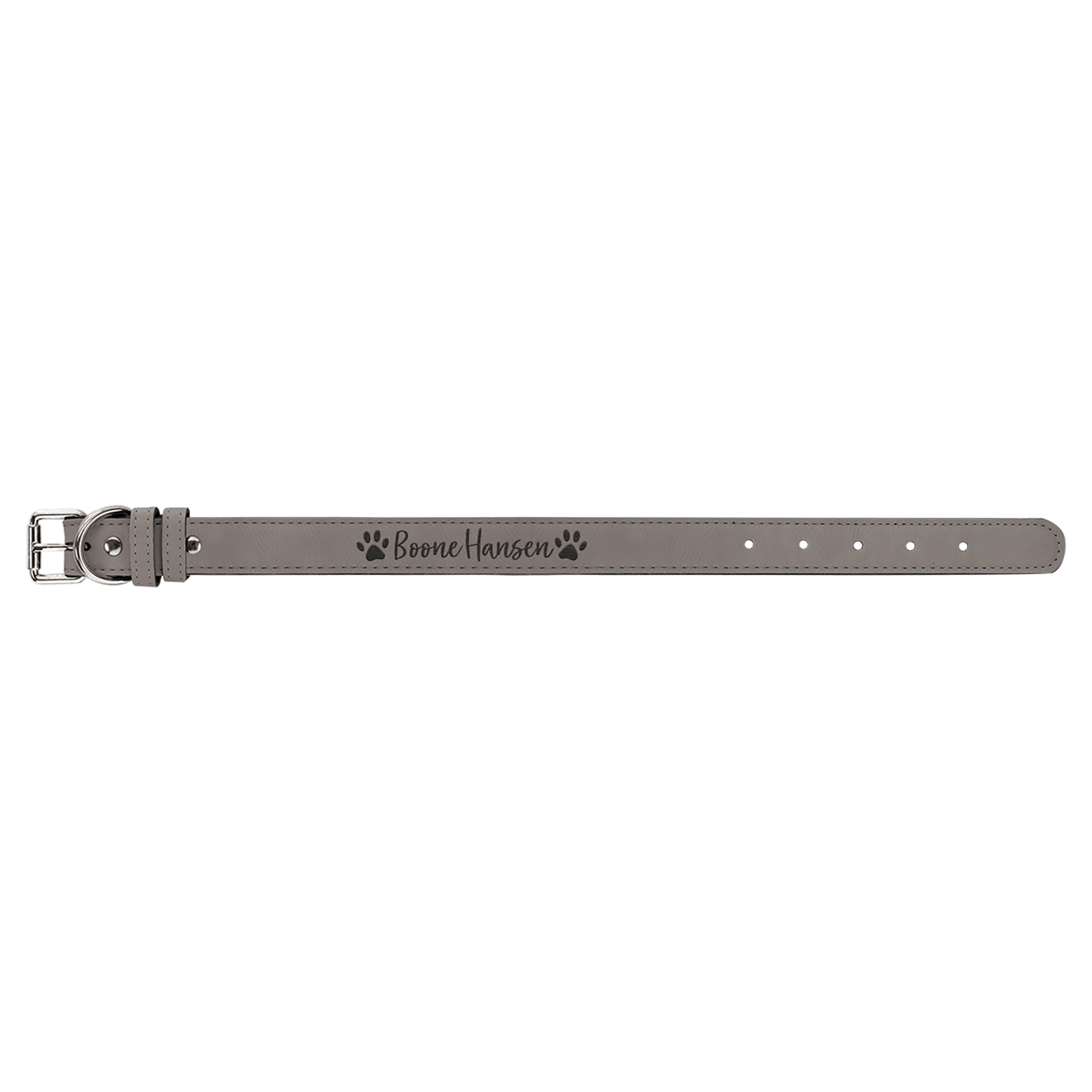 Small 15" x 3/4" Gray Laserable Leatherette Dog Collar