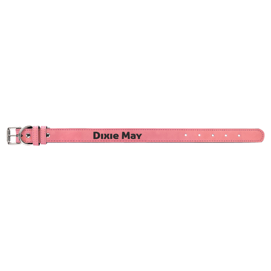 Small 15" x 3/4" Pink Laserable Leatherette Dog Collar