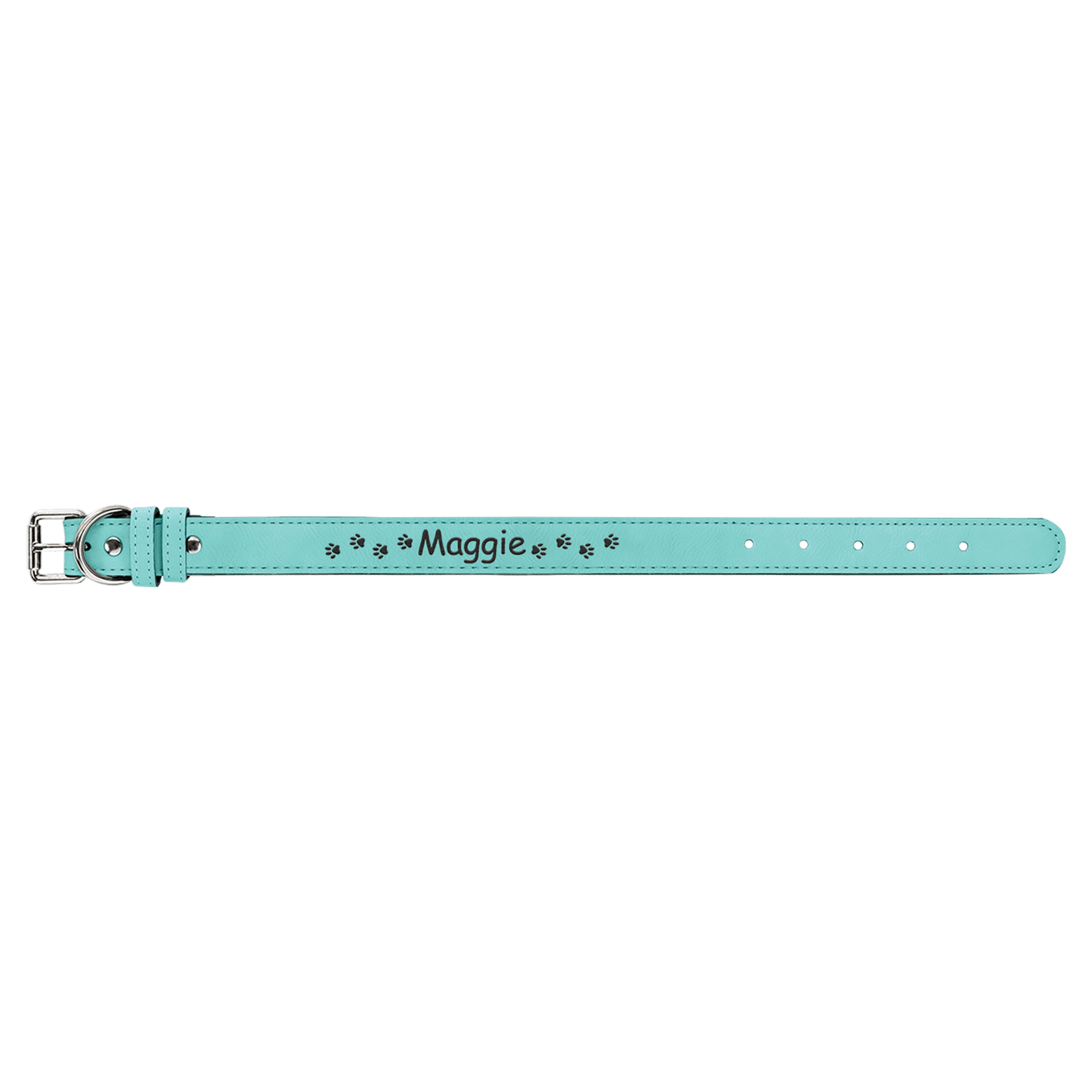 Small 15" x 3/4" Teal Laserable Leatherette Dog Collar