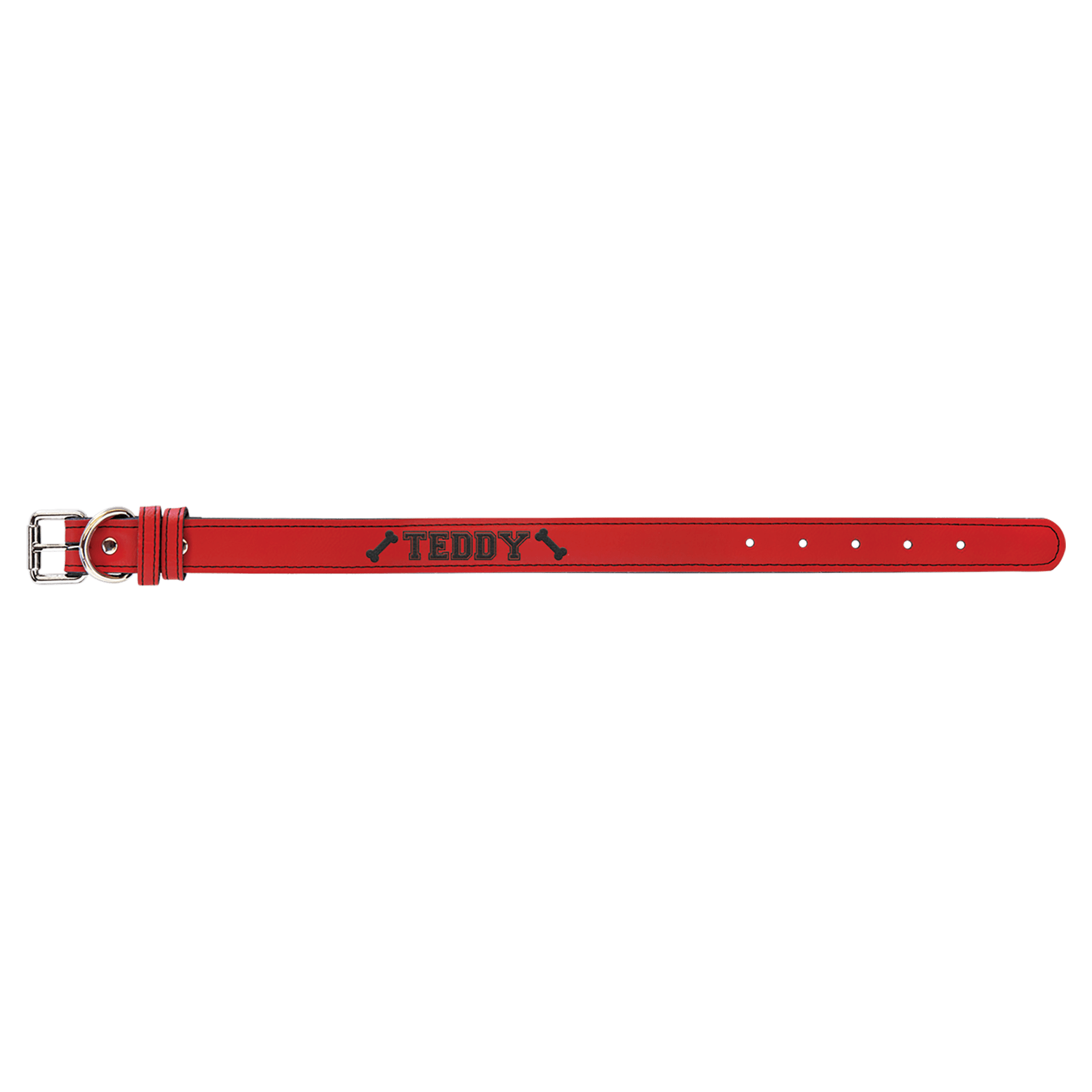 Small 15" x 3/4" Red Laserable Leatherette Dog Collar