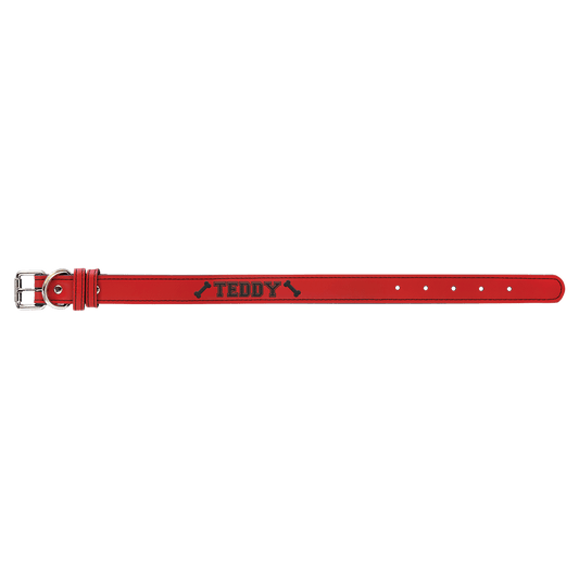 Small 15" x 3/4" Red Laserable Leatherette Dog Collar