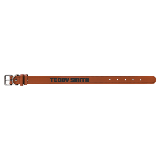 Medium 19" x 1" Rawhide Laserable Leatherette Dog Collar