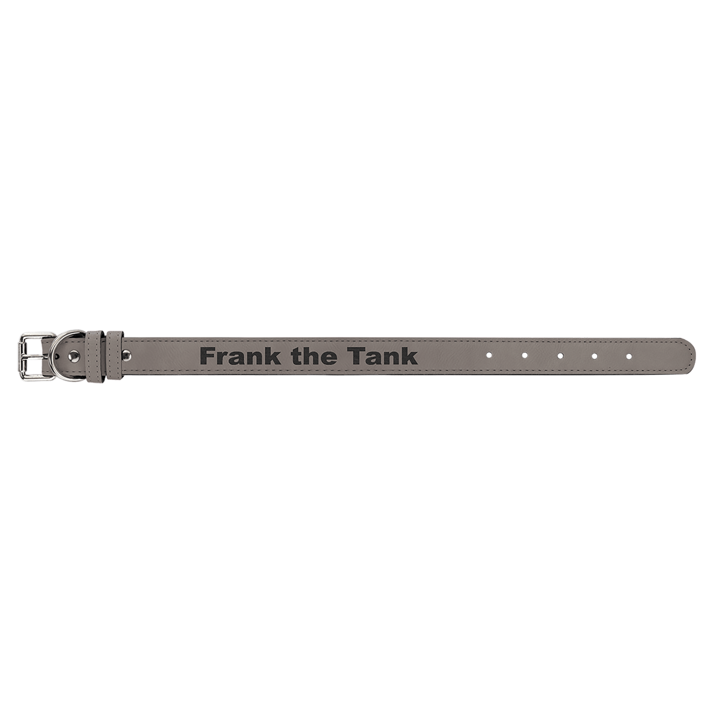 Medium 19" x 1" Gray Laserable Leatherette Dog Collar