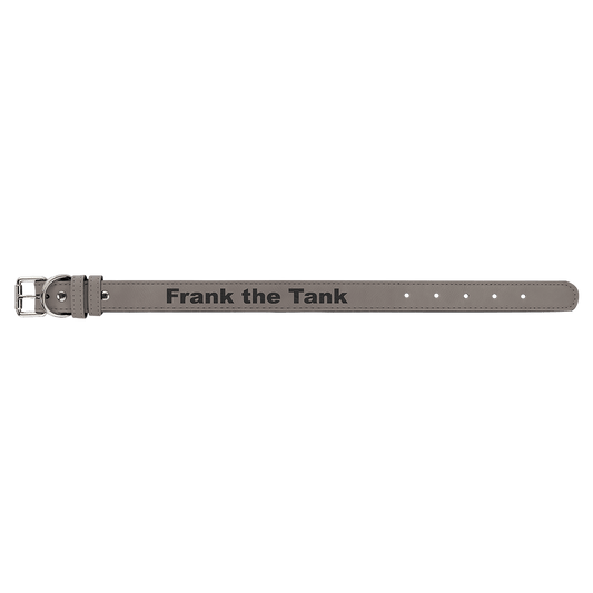 Medium 19" x 1" Gray Laserable Leatherette Dog Collar