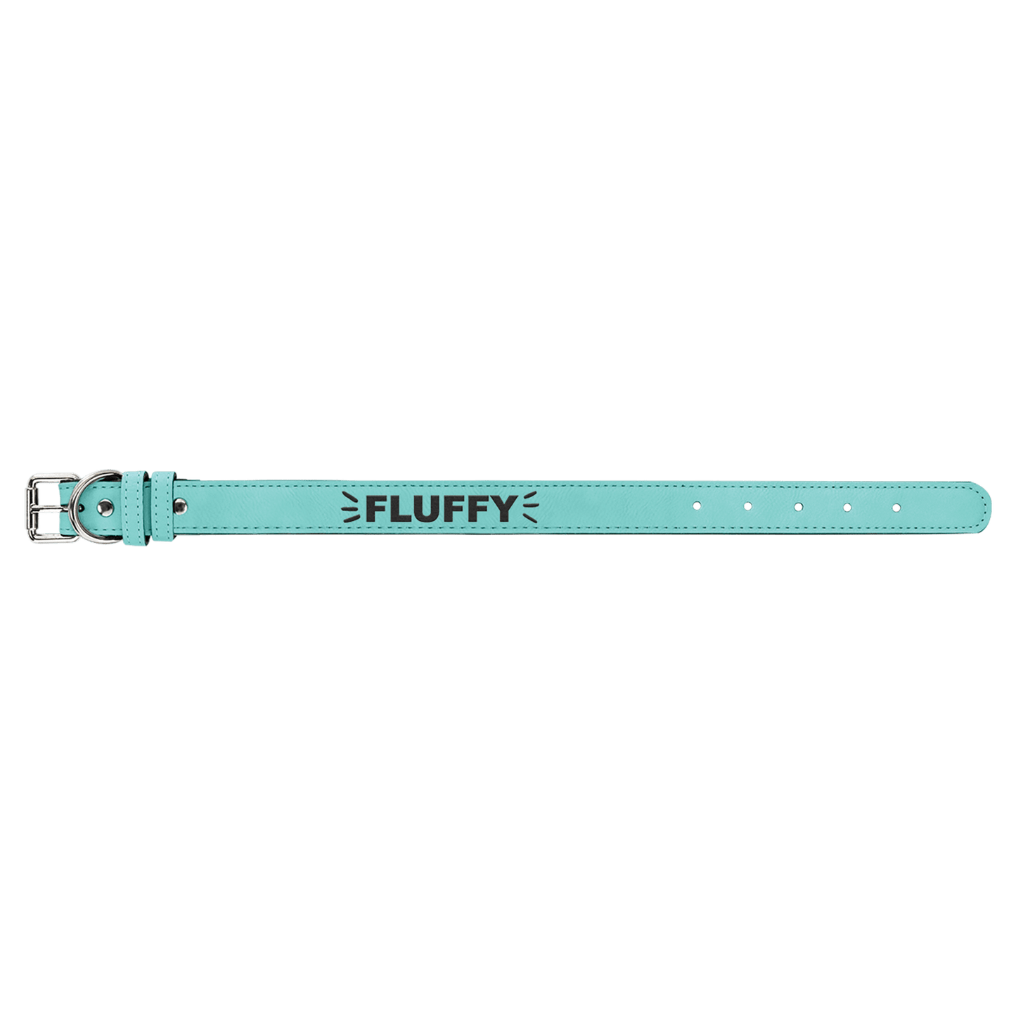 Medium 19" x 1" Teal Laserable Leatherette Dog Collar