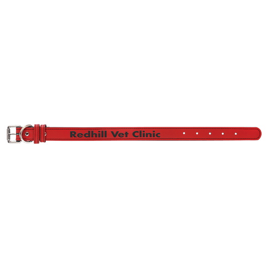 Medium 19" x 1" Red Laserable Leatherette Dog Collar