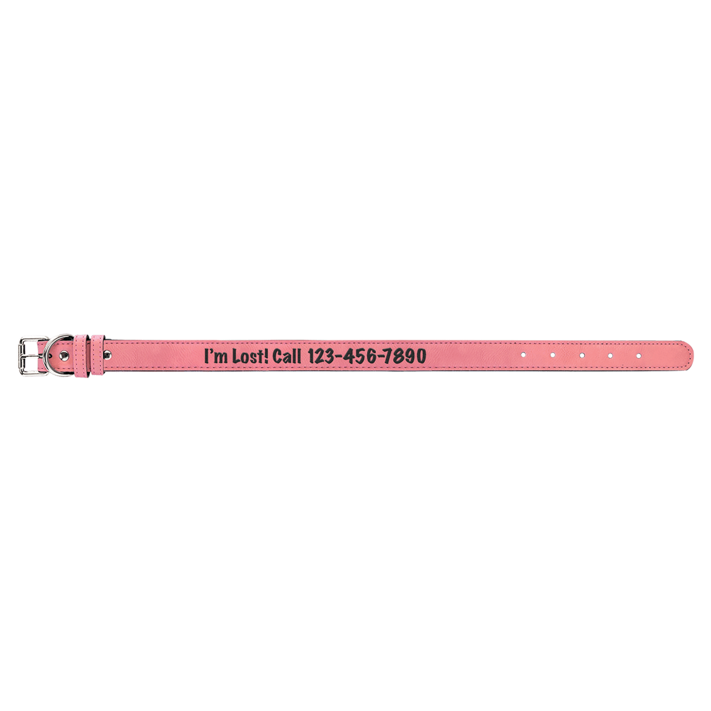 Large 23" x 1" Pink Laserable Leatherette Dog Collar