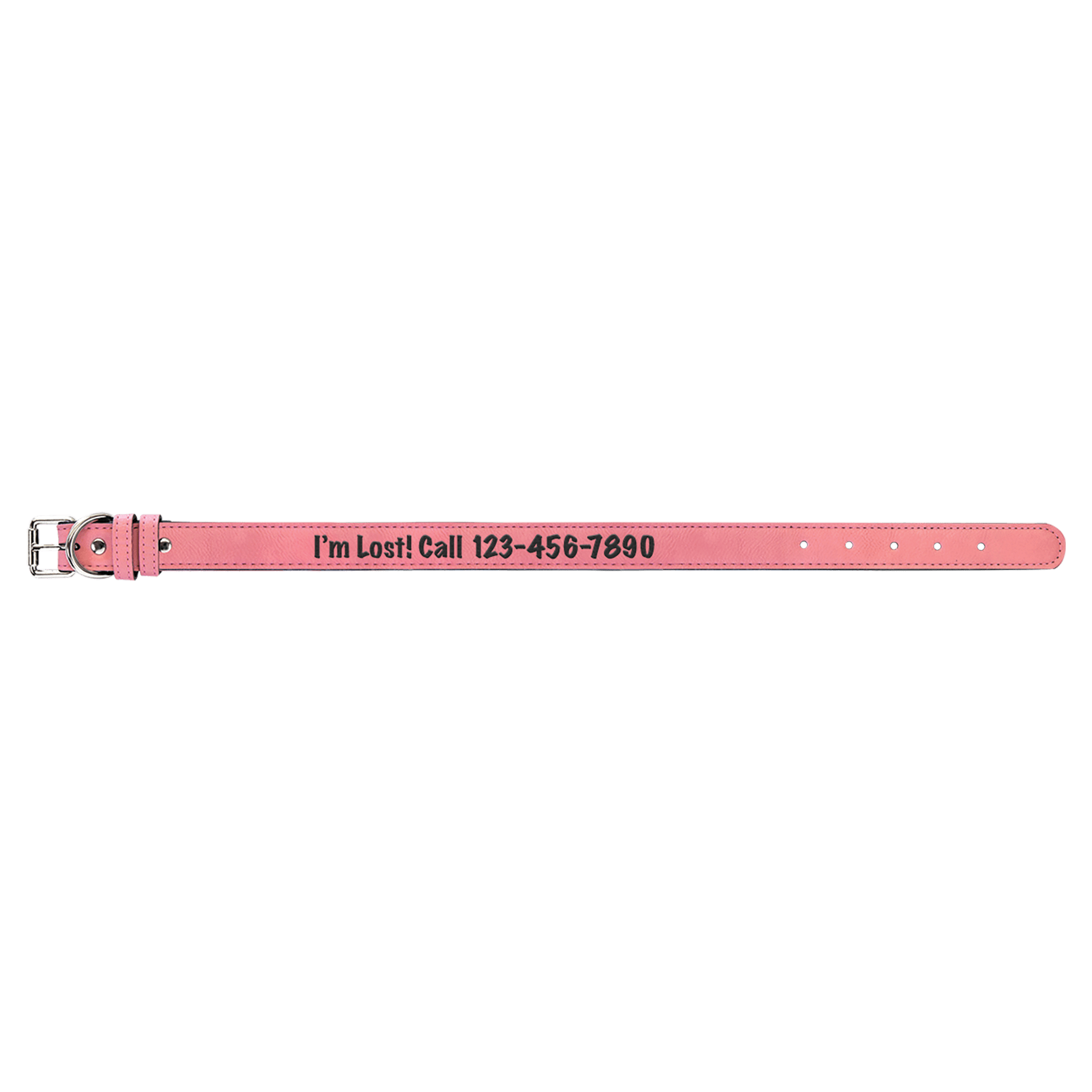 Large 23" x 1" Pink Laserable Leatherette Dog Collar