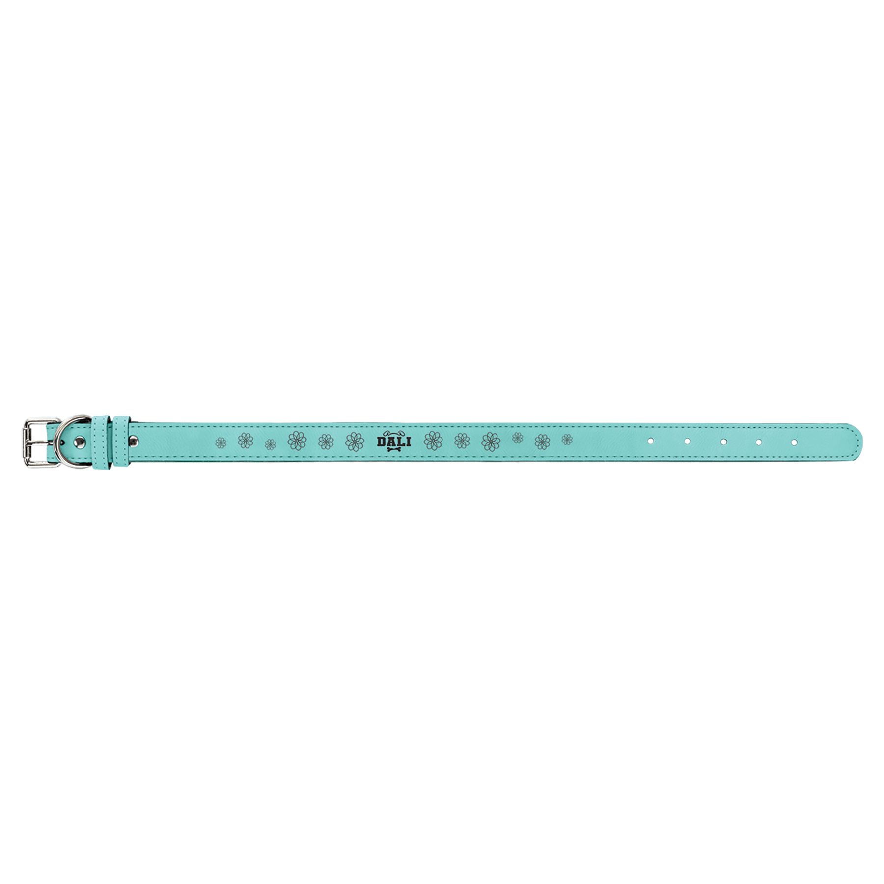 Large 23" x 1" Teal Laserable Leatherette Dog Collar