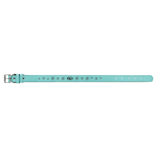 Large 23" x 1" Teal Laserable Leatherette Dog Collar