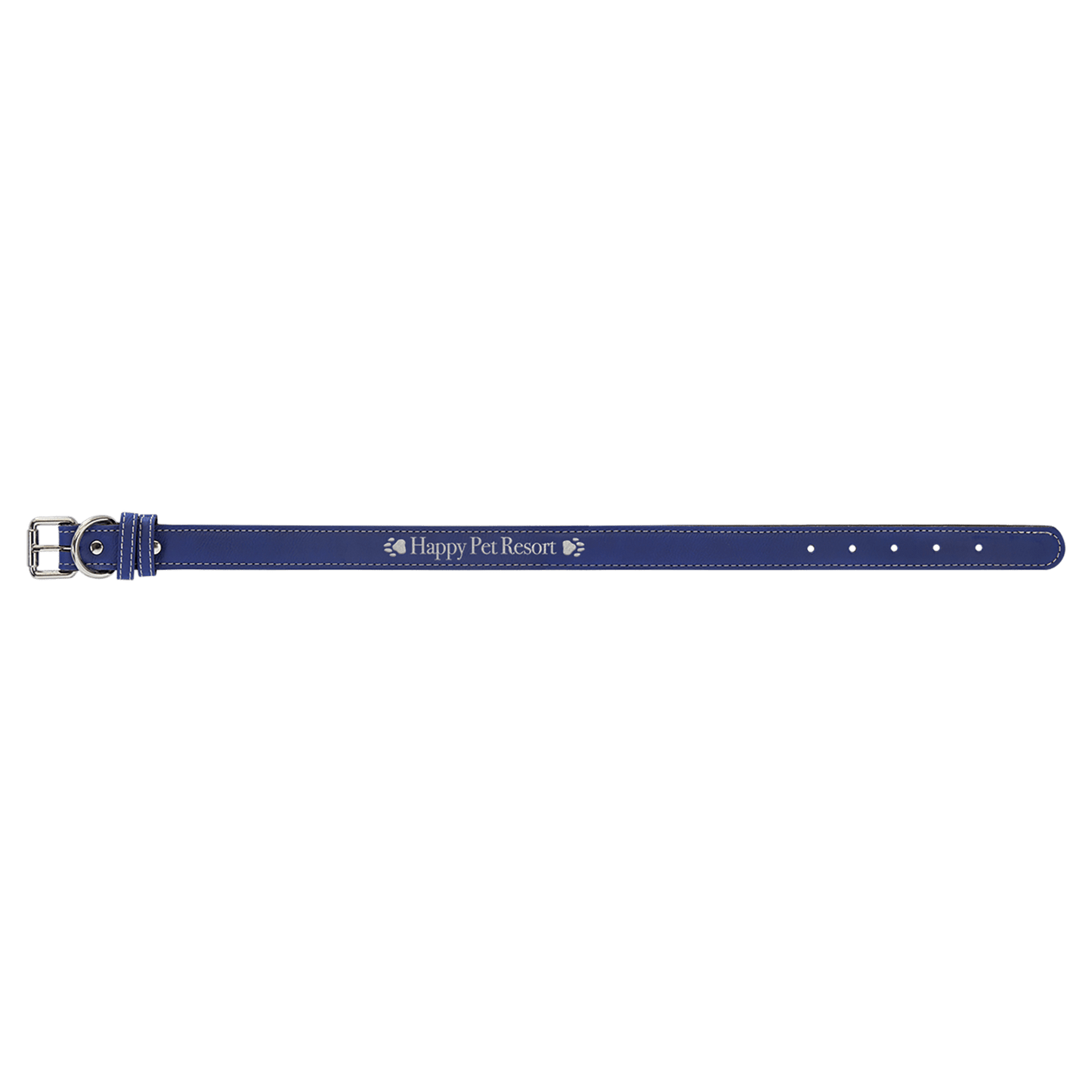 Large 23" x 1" Blue/Silver Laserable Leatherette Dog Collar