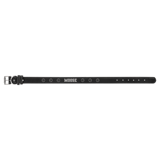 Extra Large 27" x 1 1/4" Black/Silver Laserable Leatherette Dog Collar