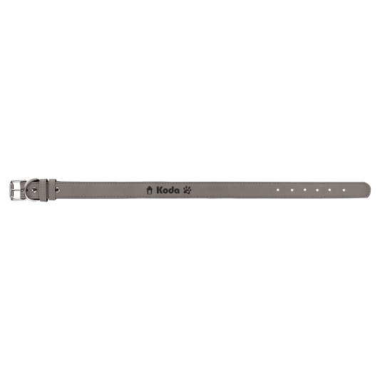 Extra Large 27" x 1 1/4" Gray Laserable Leatherette Dog Collar