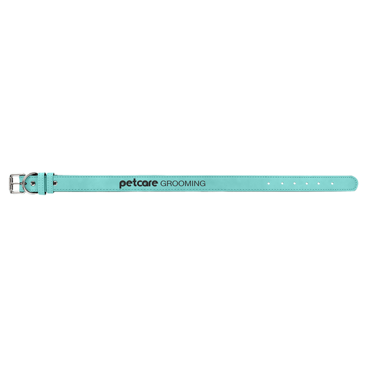 Extra Large 27" x 1 1/4" Teal Laserable Leatherette Dog Collar