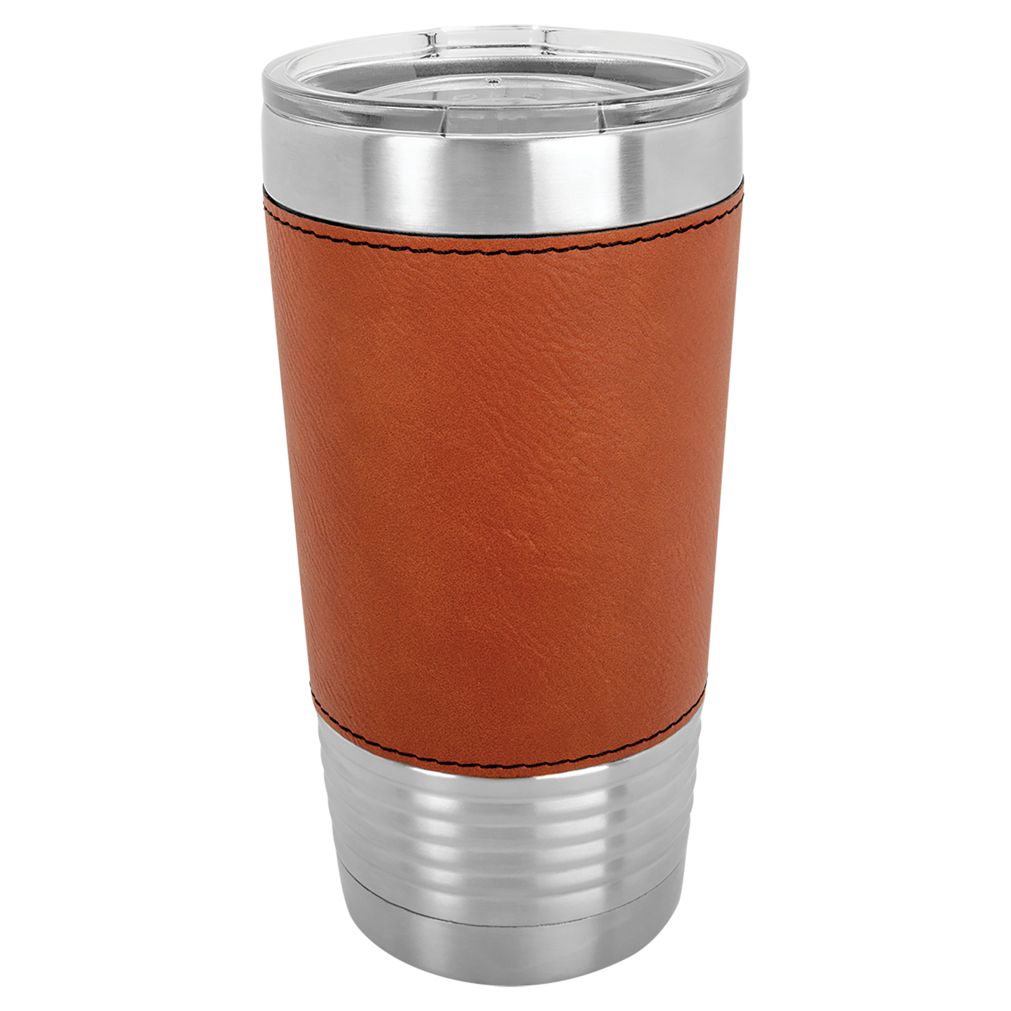 Polar Camel 20 oz. Rawhide Laserable Leatherette Tumbler with Clear Lid-MO