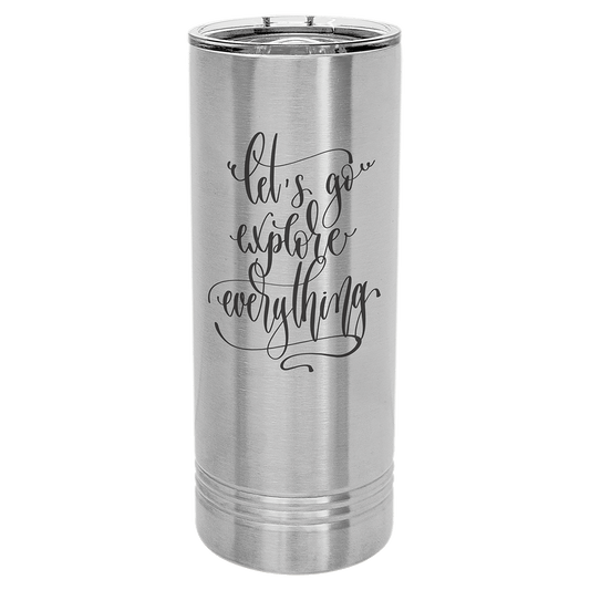 Polar Camel 22 oz. Stainless Steel Skinny Tumbler with Slider Lid