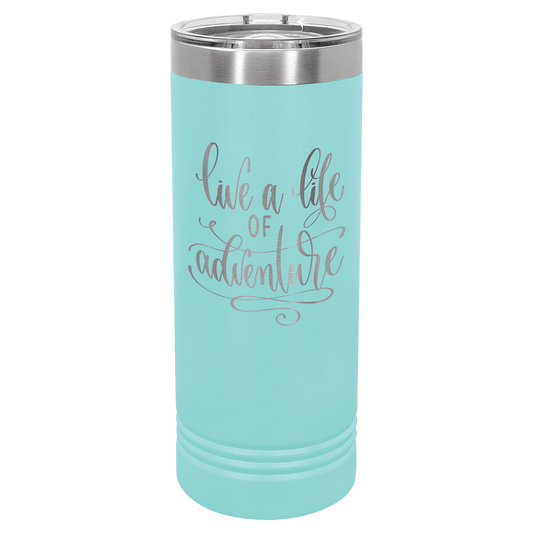 Polar Camel 22 oz. Teal Blue Skinny Tumbler with Slider Lid