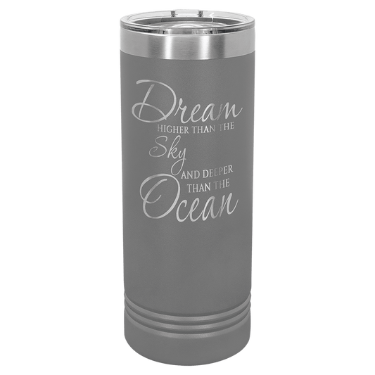 Polar Camel 22 oz. Dark Gray Skinny Tumbler with Slider Lid