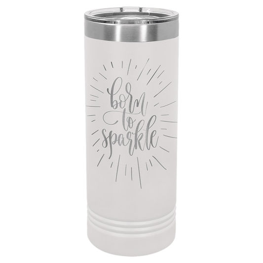 Polar Camel 22 oz. White Skinny Tumbler with Slider Lid