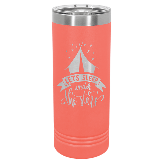 Polar Camel 22 oz. Coral Skinny Tumbler with Slider Lid