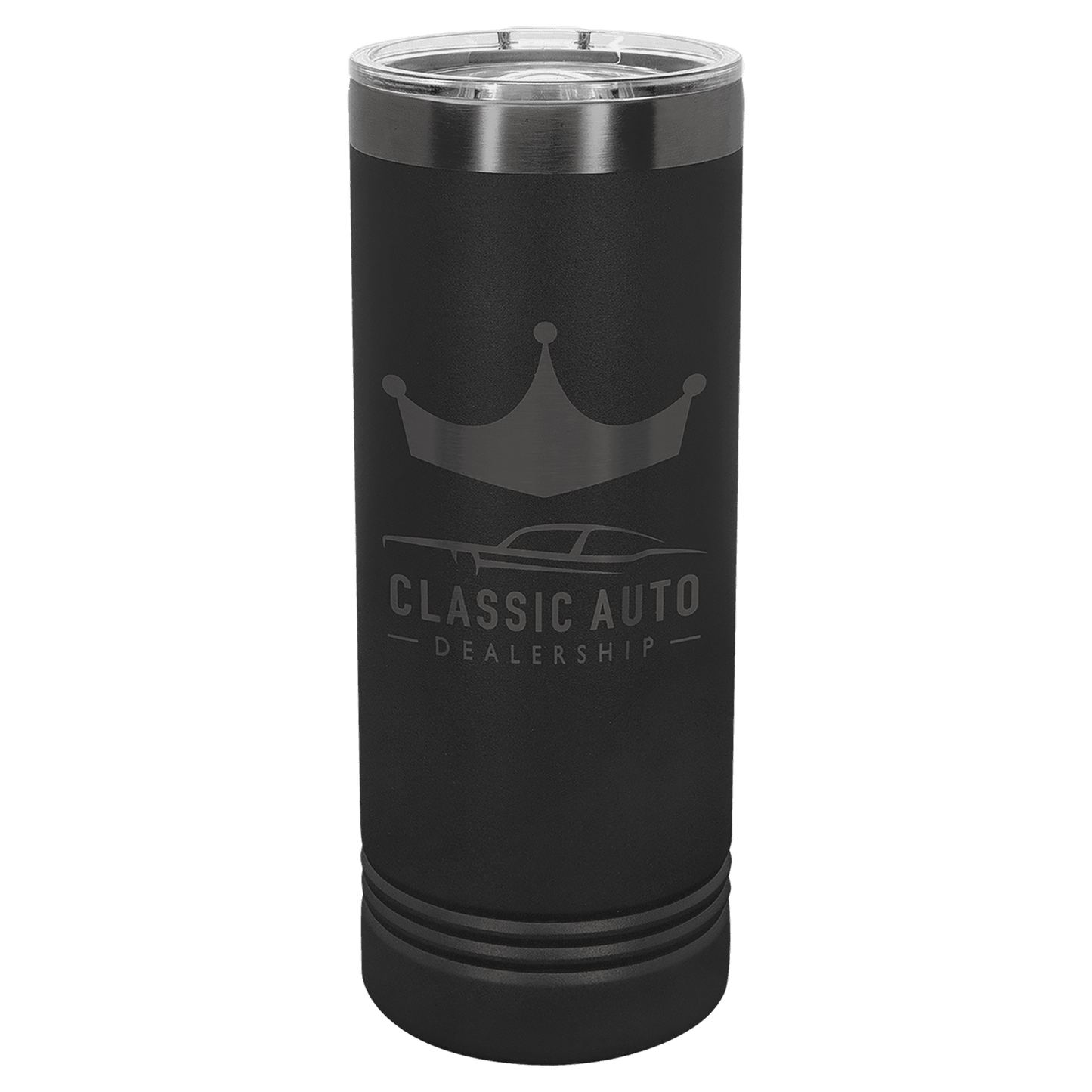 Polar Camel 22 oz. Black/Ghost Black ION-Plated Skinny Tumbler with Slider Lid