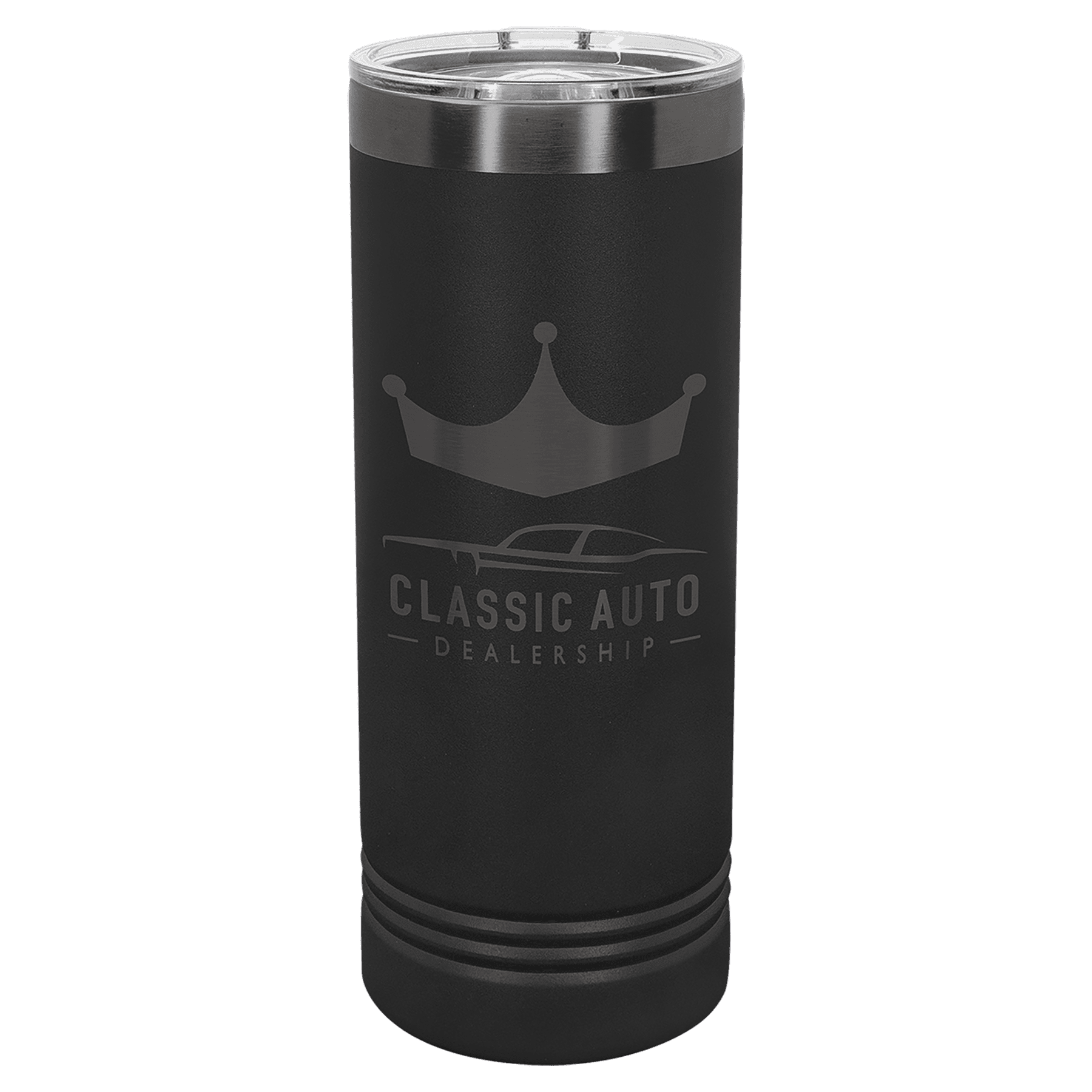 Polar Camel 22 oz. Black/Ghost Black ION-Plated Skinny Tumbler with Slider Lid