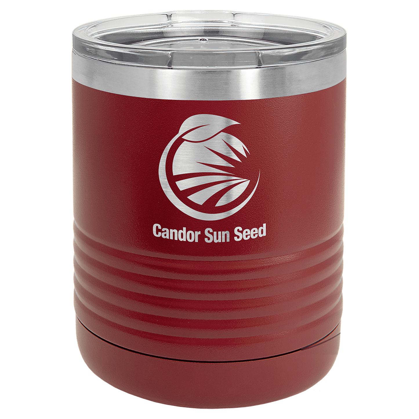 Polar Camel 10 oz. Maroon Vacuum Insulated Ringneck Tumbler with Clear Lid