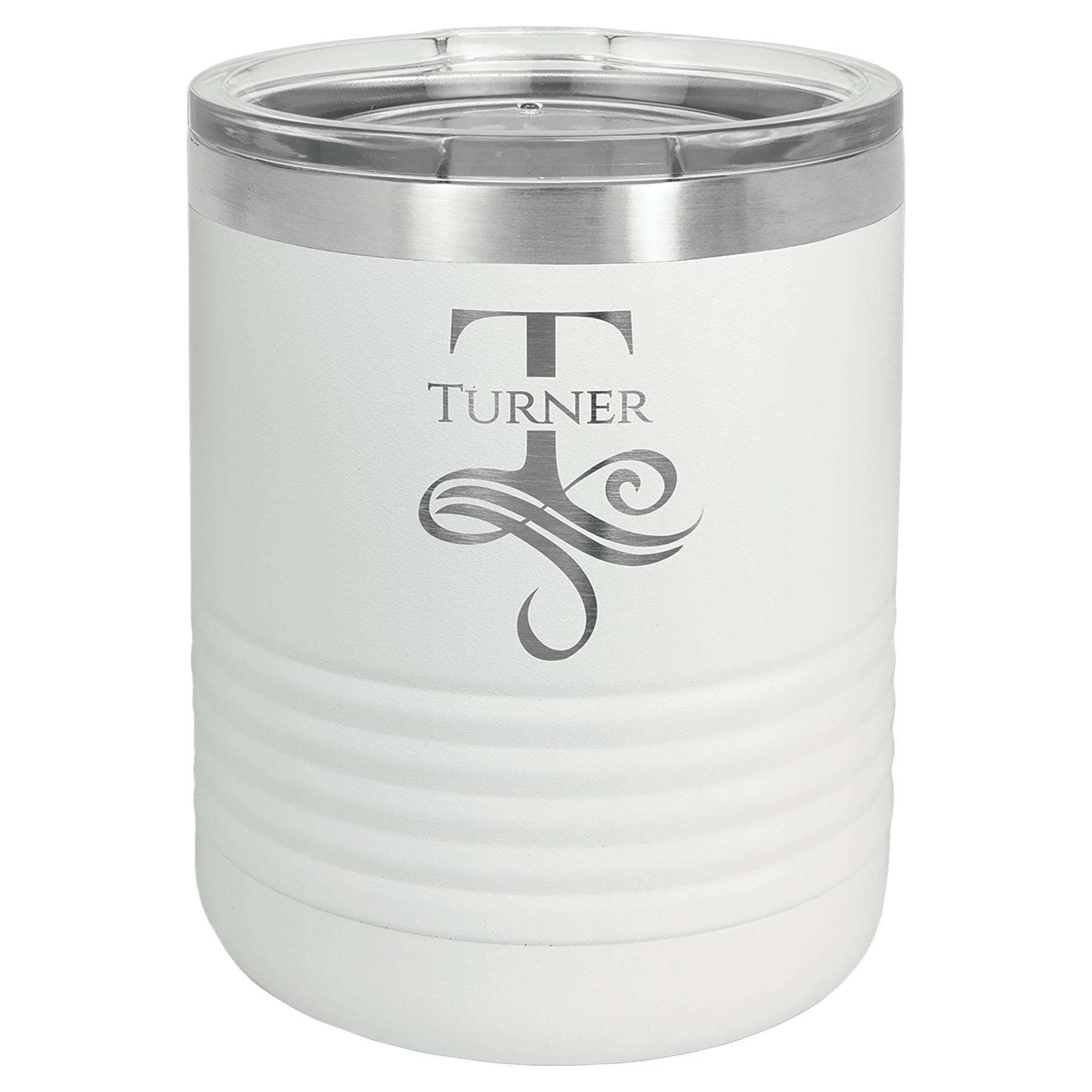 Polar Camel 10 oz. White Vacuum Insulated Ringneck Tumbler with Clear Lid