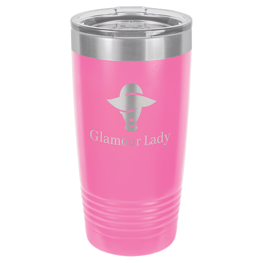 Polar Camel 20 oz. Pink Vacuum Insulated Ringneck Tumbler with Clear Lid