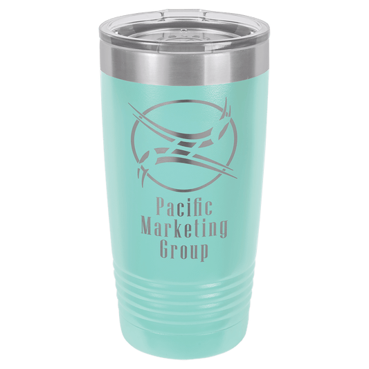 Polar Camel 20 oz. Teal Vacuum Insulated Ringneck Tumbler with Clear Lid