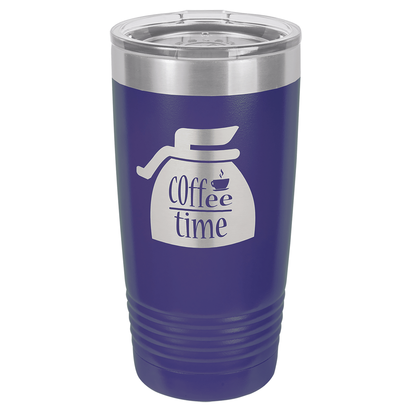 Polar Camel 20 oz. Purple Vacuum Insulated Ringneck Tumbler with Clear Lid