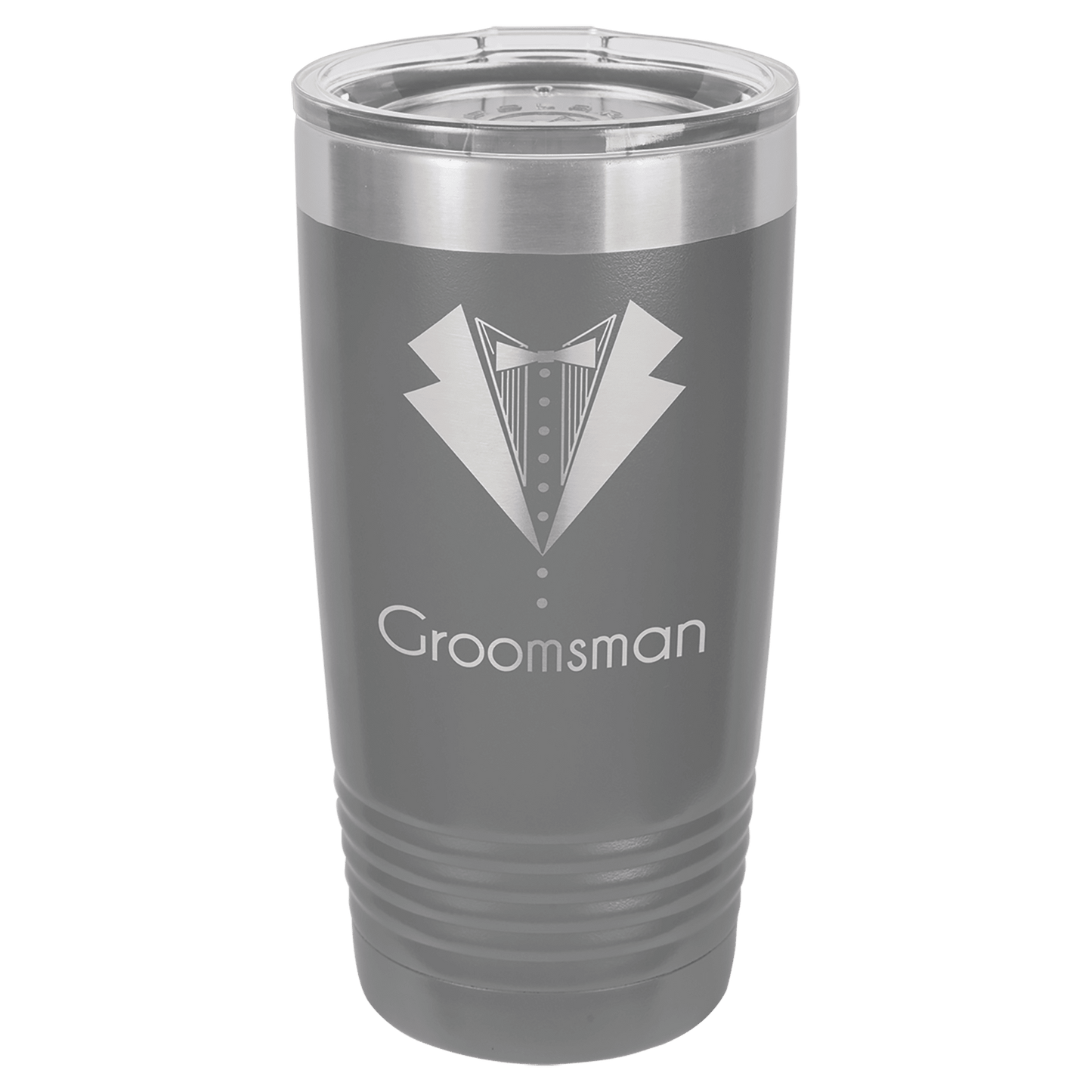 Polar Camel 20 oz. Dark Gray Vacuum Insulated Ringneck Tumbler with Clear Lid