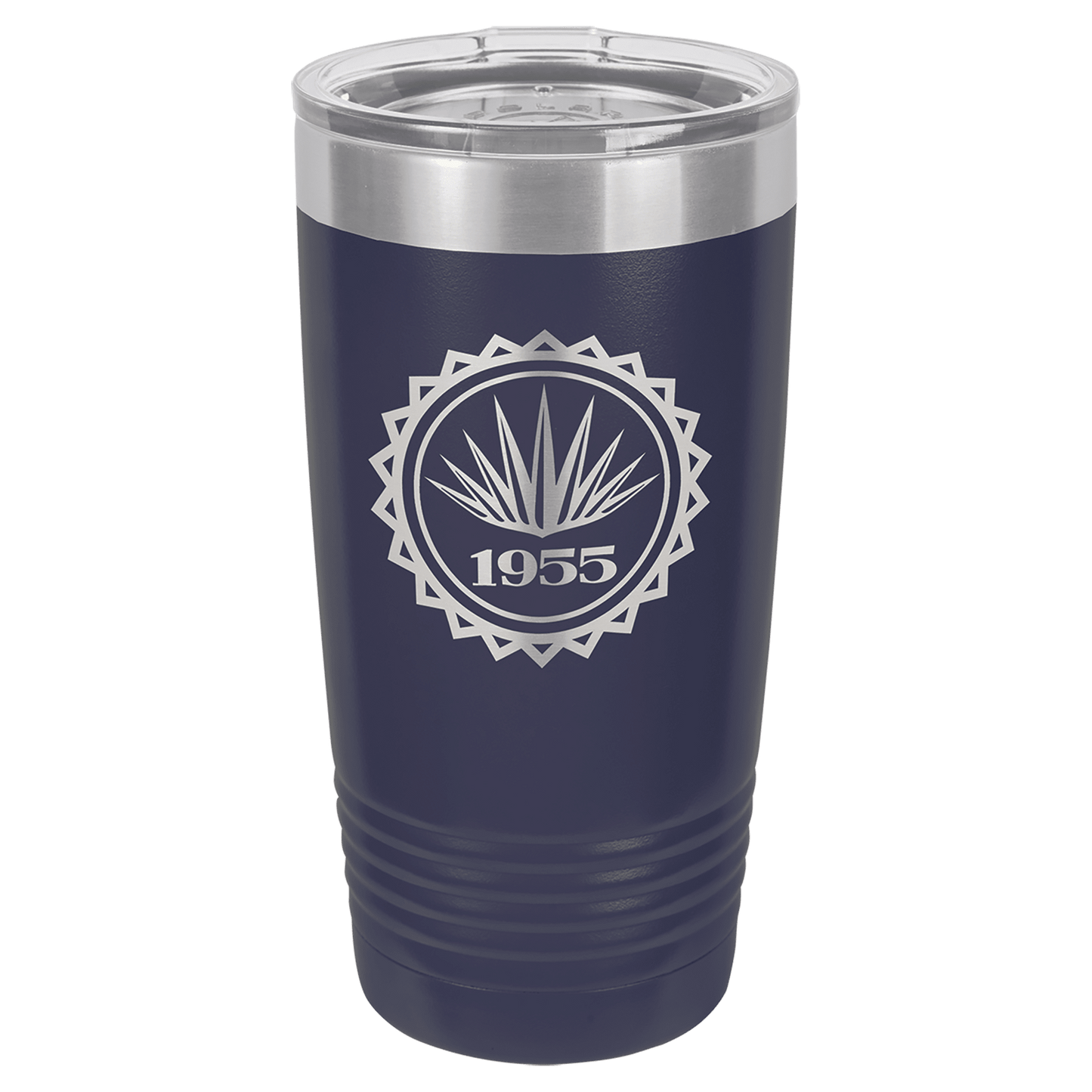 Polar Camel 20 oz. Navy Blue Vacuum Insulated Ringneck Tumbler with Clear Lid