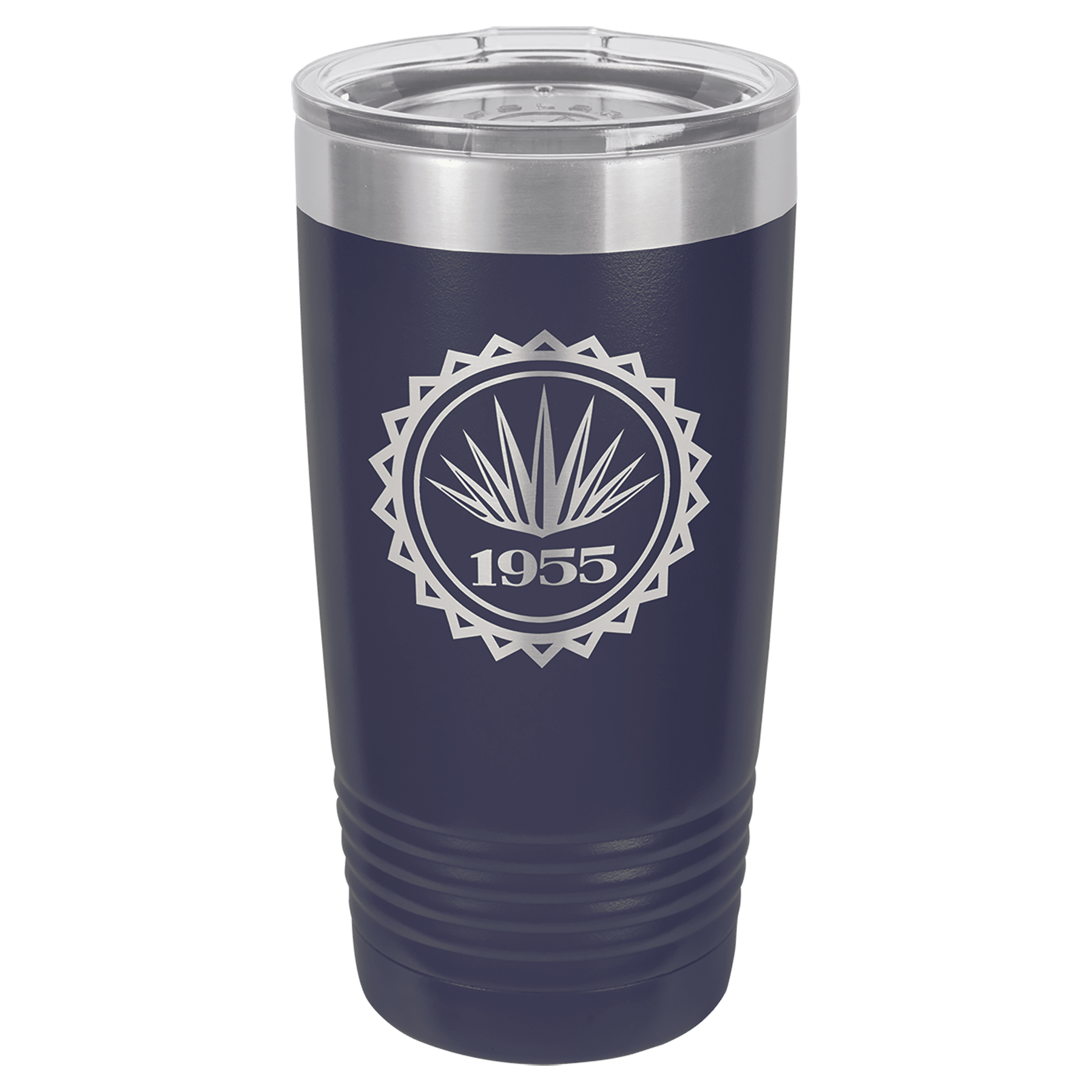 Polar Camel 20 oz. Navy Blue Vacuum Insulated Ringneck Tumbler with Clear Lid