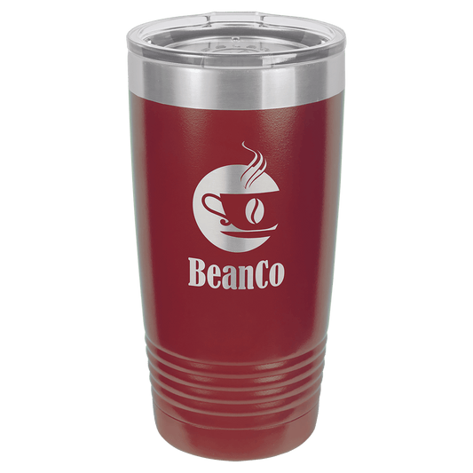 Polar Camel 20 oz. Maroon Vacuum Insulated Ringneck Tumbler with Clear Lid