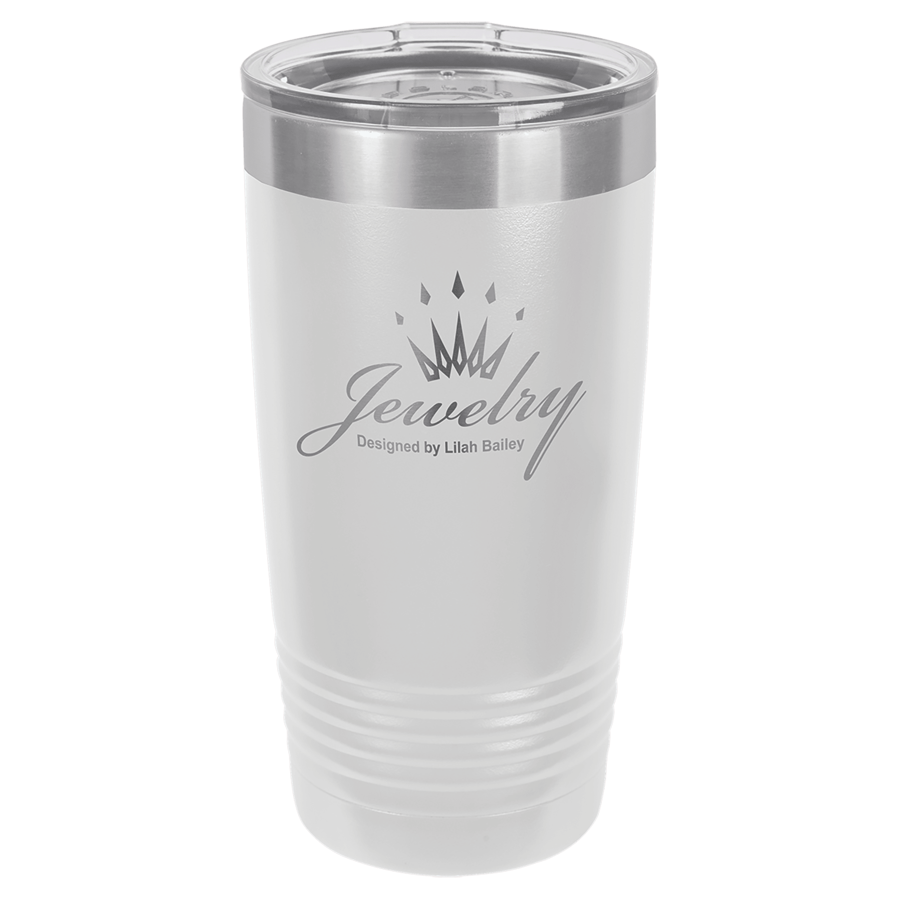 Polar Camel 20 oz. White Vacuum Insulated Ringneck Tumbler with Clear Lid