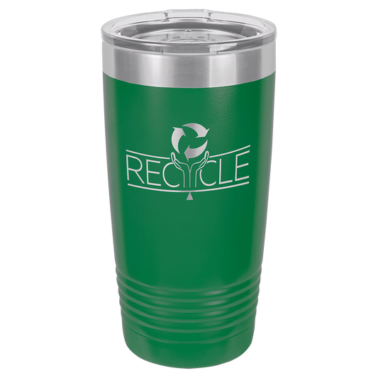 Polar Camel 20 oz. Green Vacuum Insulated Ringneck Tumbler with Clear Lid