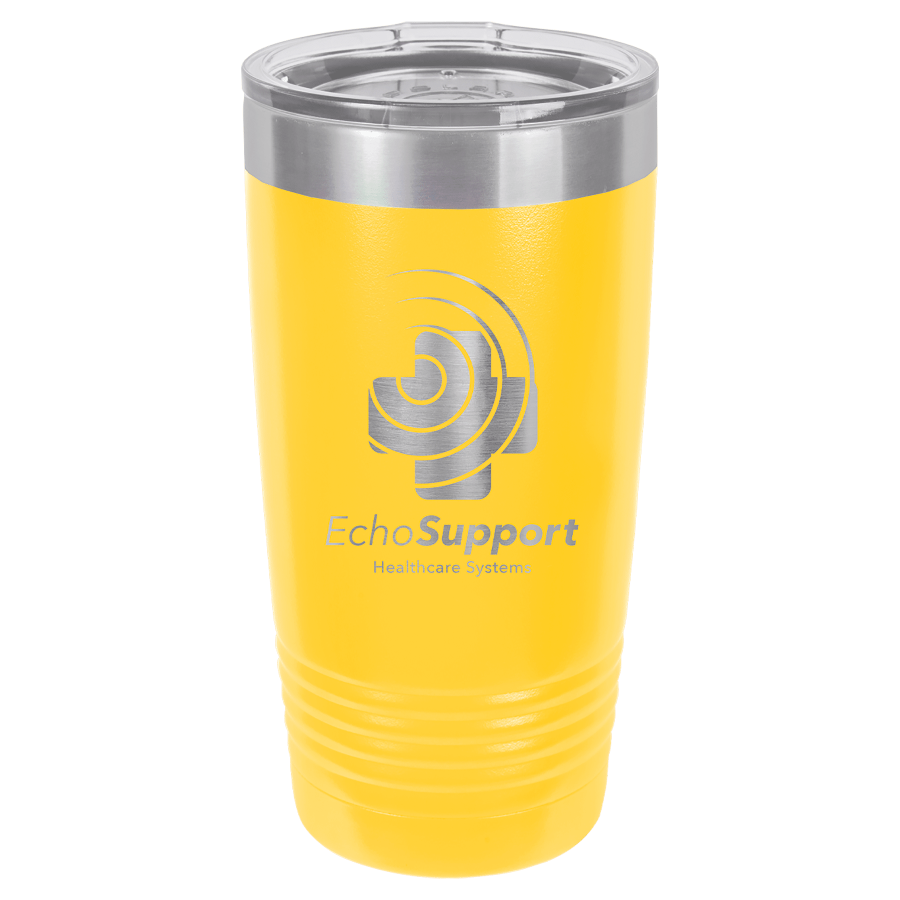 Polar Camel 20 oz. Yellow Vacuum Insulated Ringneck Tumbler with Clear Lid