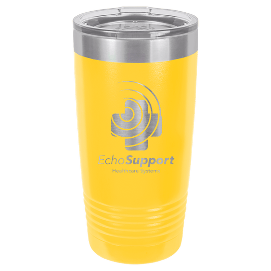 Polar Camel 20 oz. Yellow Vacuum Insulated Ringneck Tumbler with Clear Lid