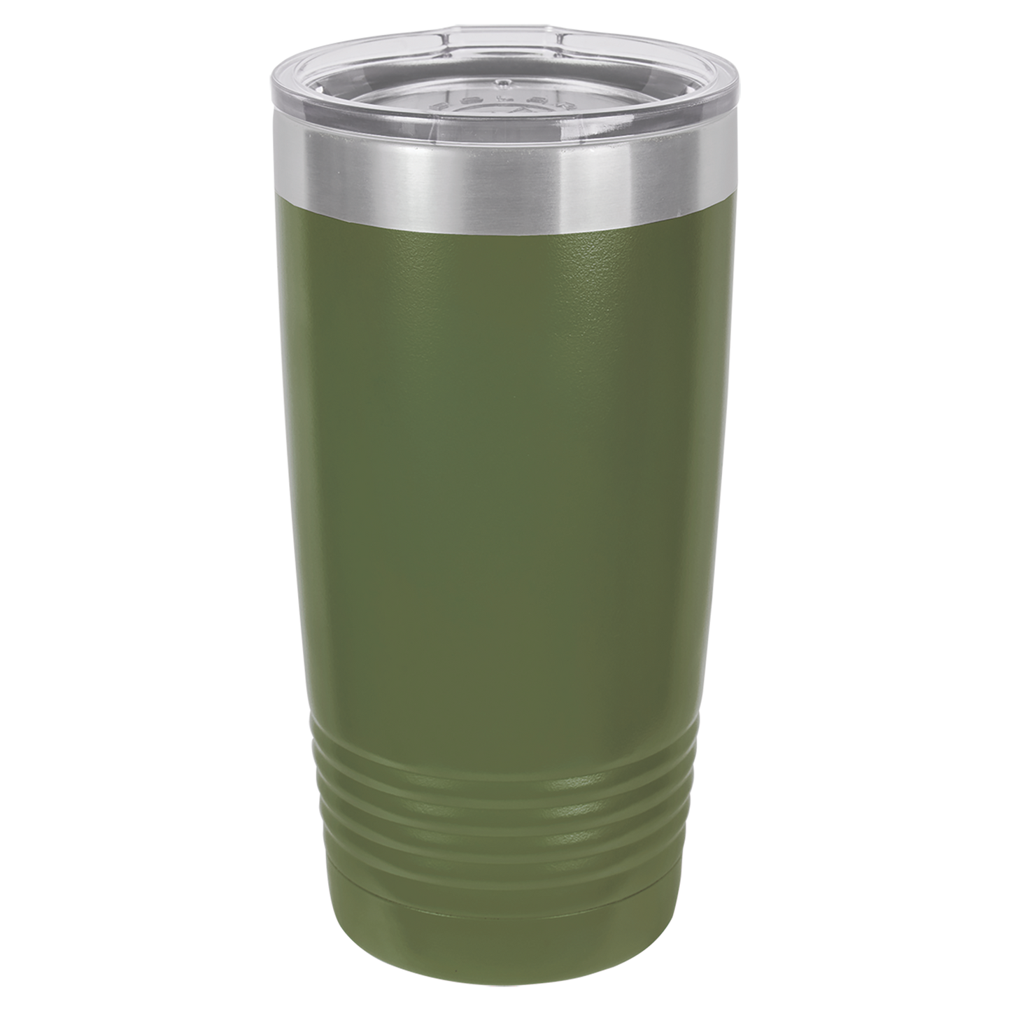 Polar Camel 20 oz. Olive Green Vacuum Insulated Ringneck Tumbler with Clear Lid-MO