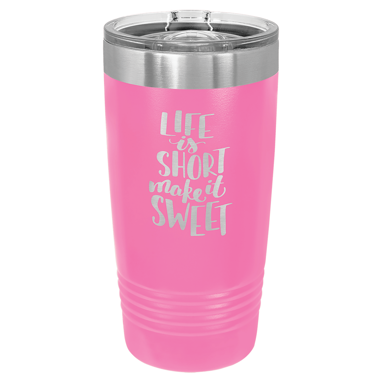 Polar Camel 20 oz. Pink Insulated Ringneck Tumbler with Slider Lid