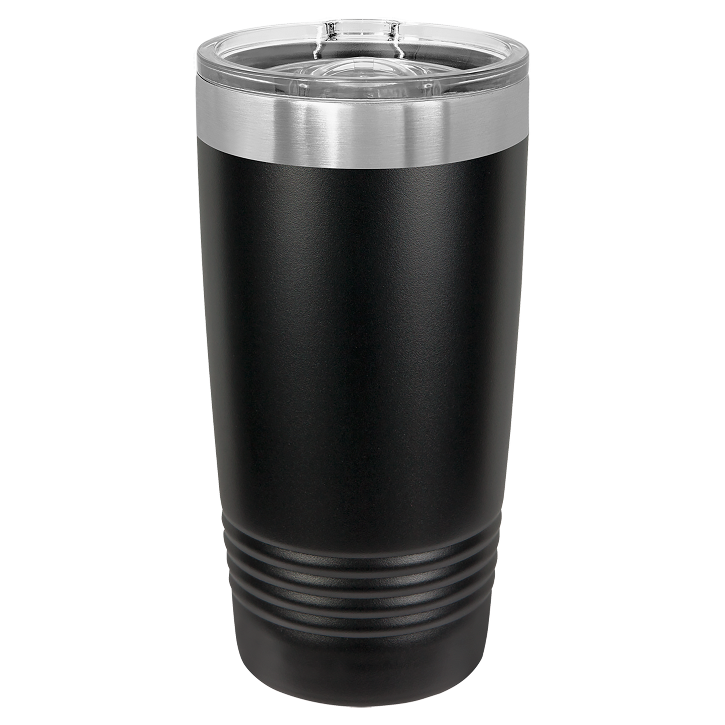 Polar Camel 20 oz. Black Ringneck Insulated Tumbler with Slider Lid and Silver Ring-MO