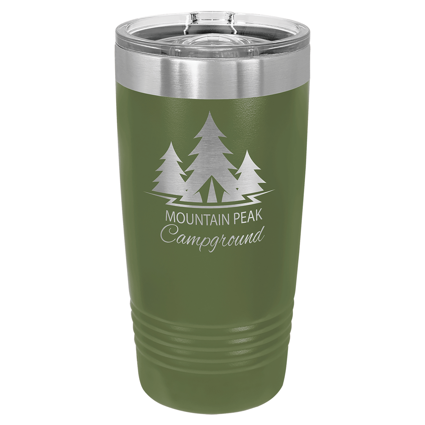 Polar Camel 20 oz. Olive Green Insulated Ringneck Tumbler with Slider Lid