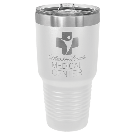 Polar Camel 30 oz. White Insulated Ringneck Tumbler with Slider Lid