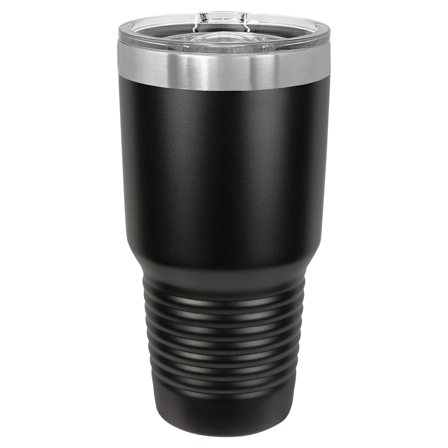 Polar Camel 30 oz. Black Insulated Ringneck Tumbler with Slider Lid and Silver Ring-MO